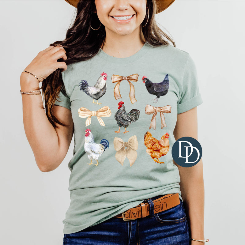 Chicken Flock Bows *DTF Transfer*