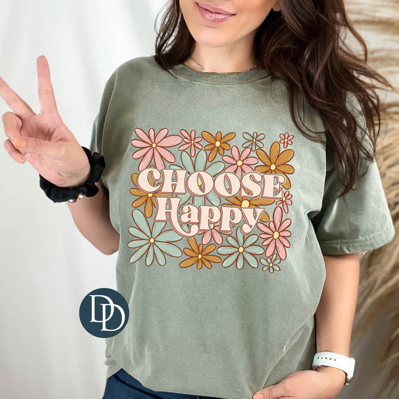 Choose Happy Floral *DTF Transfer*