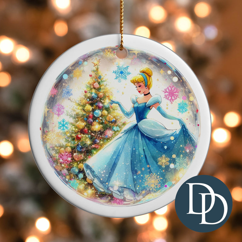 Cinder Christmas Tree Colorful Snowflakes *UV DTF Ornament Decal*