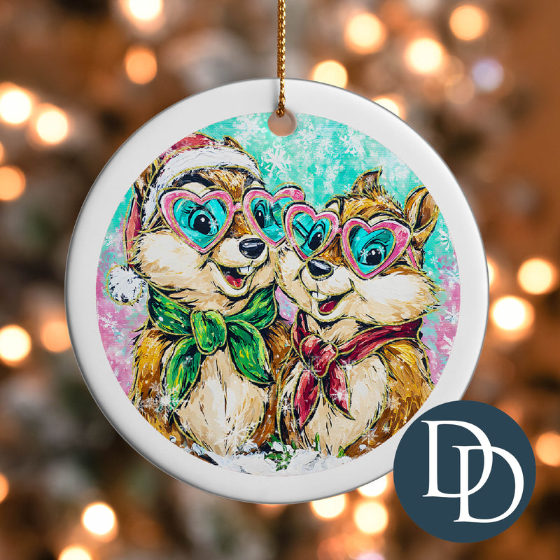 Colorful Chip Dale Christmas *UV DTF Ornament Decal*