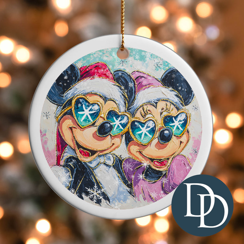 Colorful MickE MinnE Christmas *UV DTF Ornament Decal*