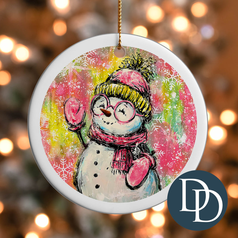 Colorful Snowman *UV DTF Ornament Decal*