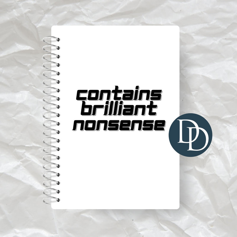 Contains Brilliant Nonsense *Journal UV DTF Decal*