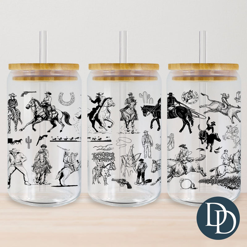 Cowboys and Horses Multi Scene *UV DTF Cup Wrap*