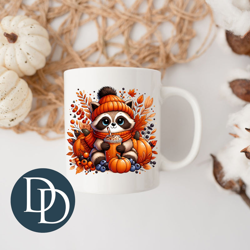Cozy Fall Raccoon (Set of 2) *UV DTF Mug Decals*