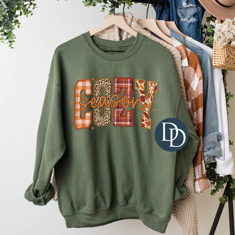 Cozy Season Faux Embroidery and Glitter *DTF Transfer*