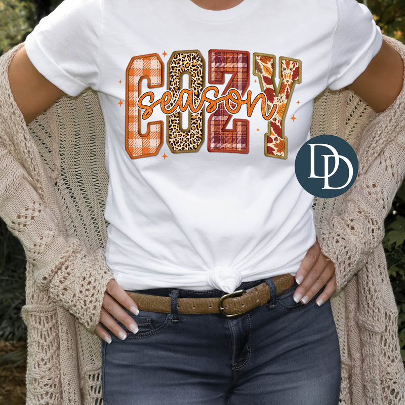 Cozy Season Faux Embroidery and Glitter *DTF Transfer*