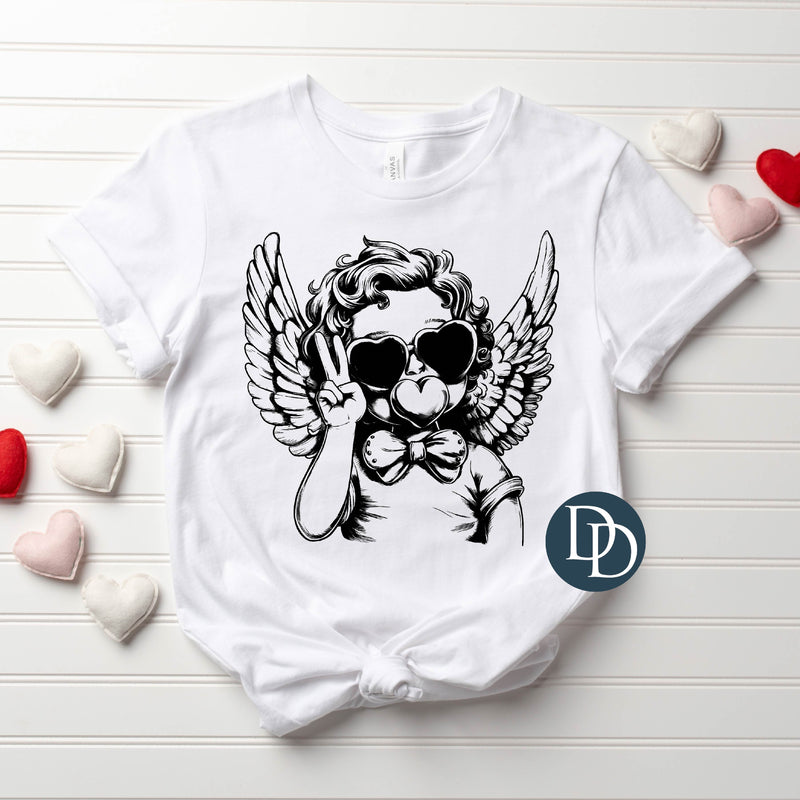 Cute Cupid (Black Ink) *Screen Print Transfer*