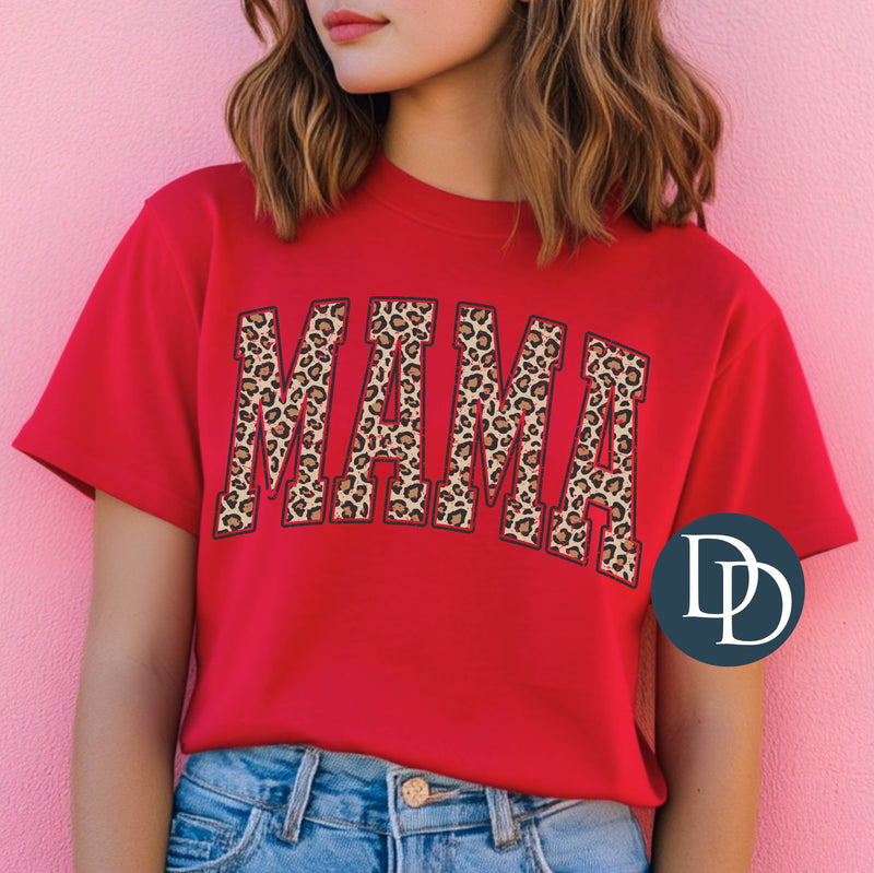 Distressed Leopard Mama Curved *DTF Transfer*