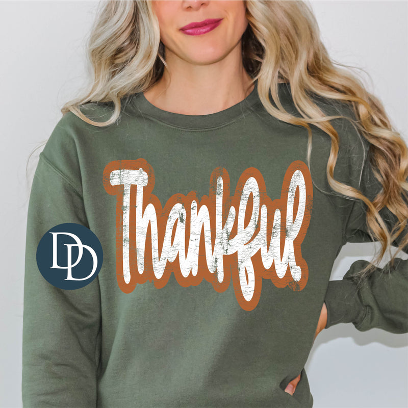 Distressed Retro Thankful *DTF Transfer*