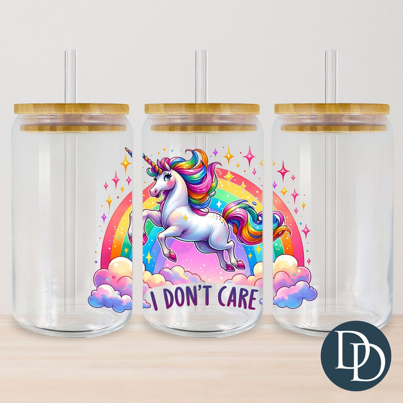 Don't Care Bold Unicorn *UV DTF Cup Wrap*