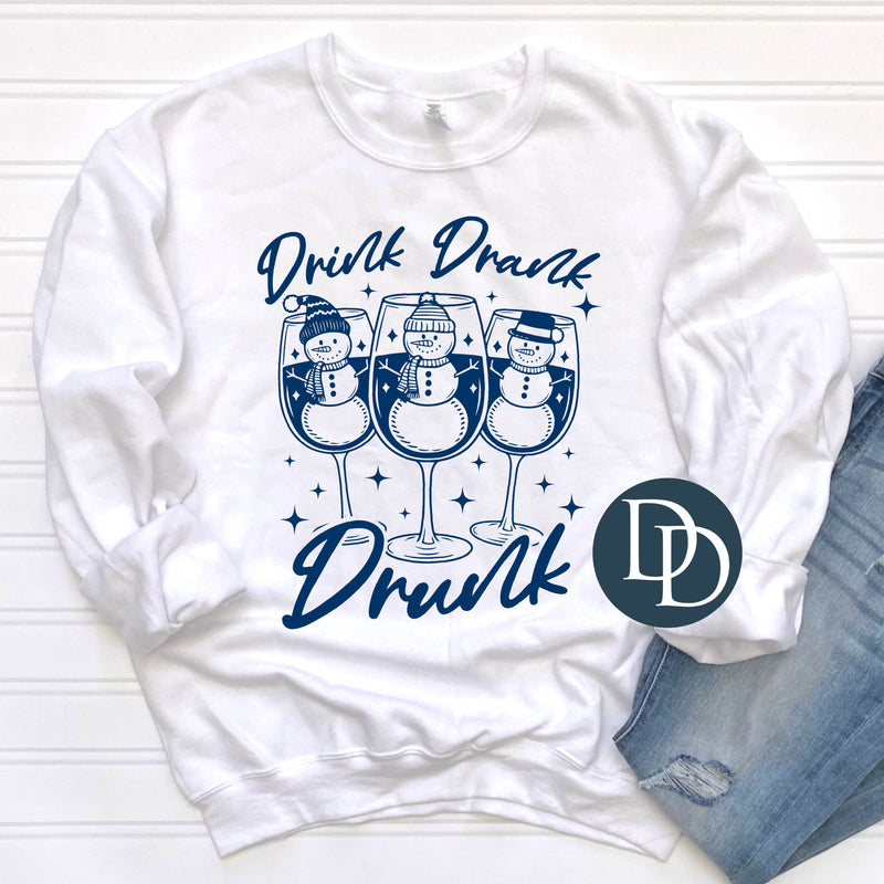 OVERSIZED Drink Drank Drunk Snowmen *DTF Transfer*