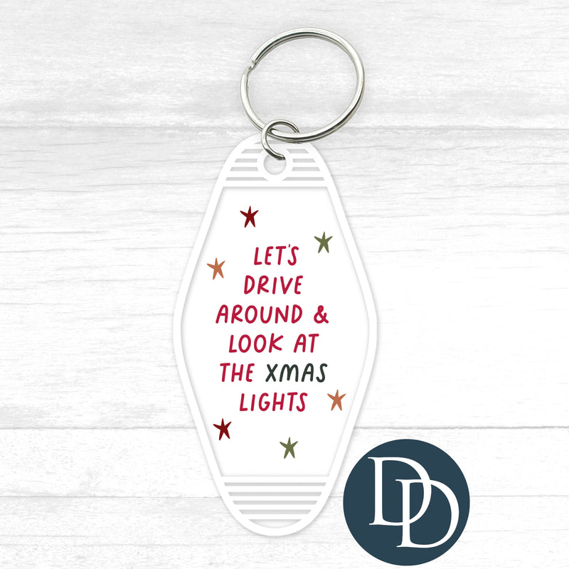 Drive Around And Look At Xmas Lights *Motel Keychain UV DTF Decal*