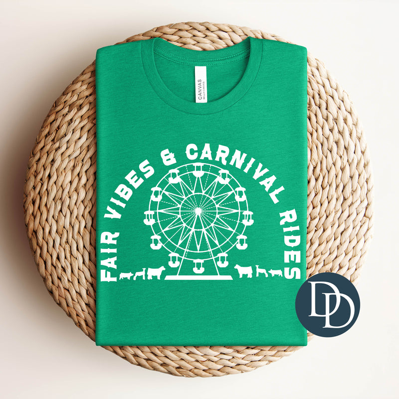 Fair Vibes and Carnival Rides with Hat Print (White Ink) *Screen Print Transfer*