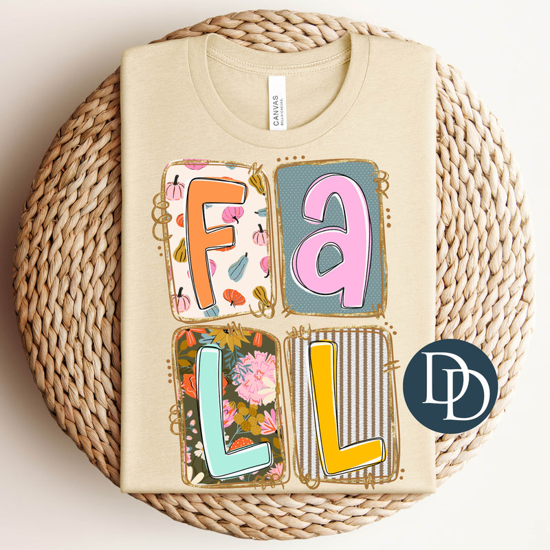 OVERSIZED Fall Patchwork Squares *DTF Transfer*