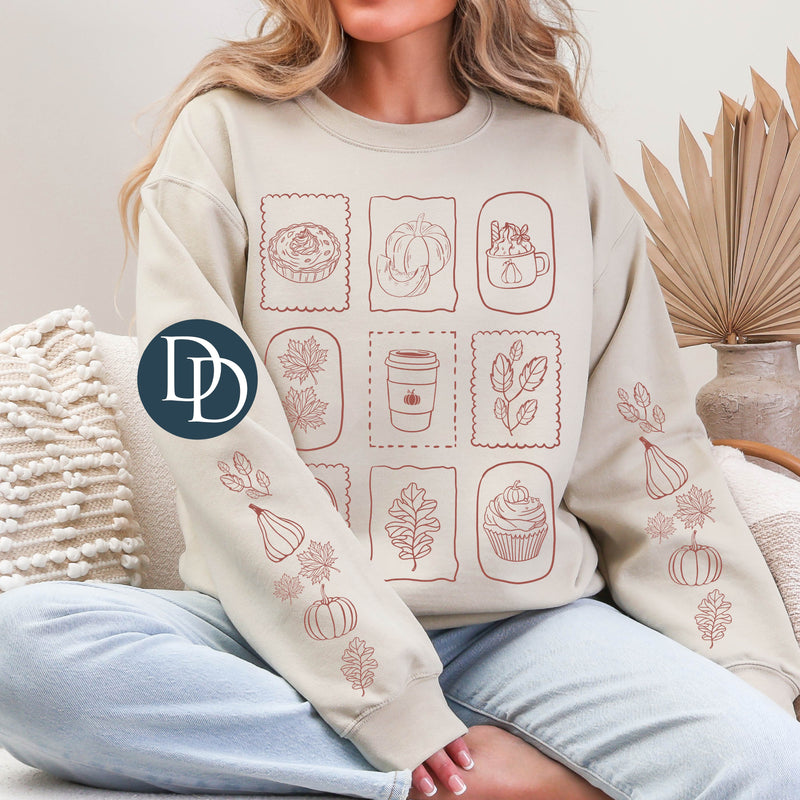 OVERSIZED Fall Stamps With Sleeve Accents *DTF Transfer*