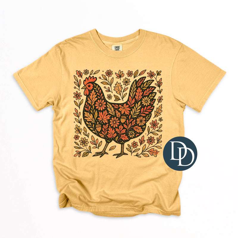 Fall Vintage Chicken Leaves *DTF Transfer*