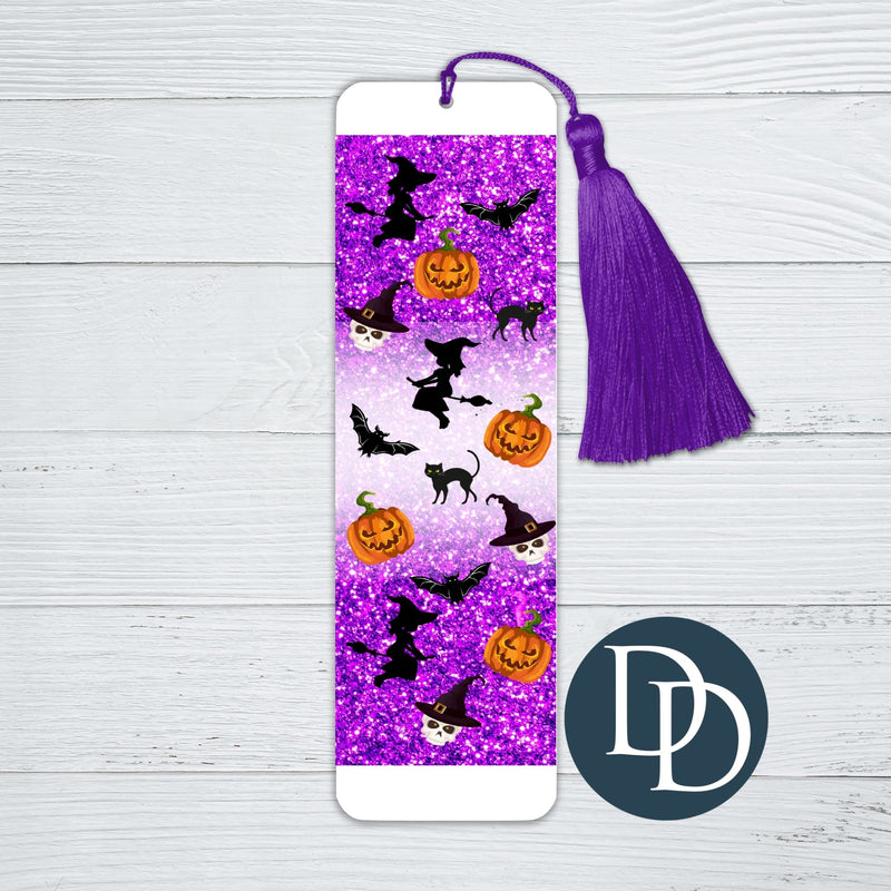 Faux Glitter Purple Spooky Things *UV DTF Bookmark Decal*