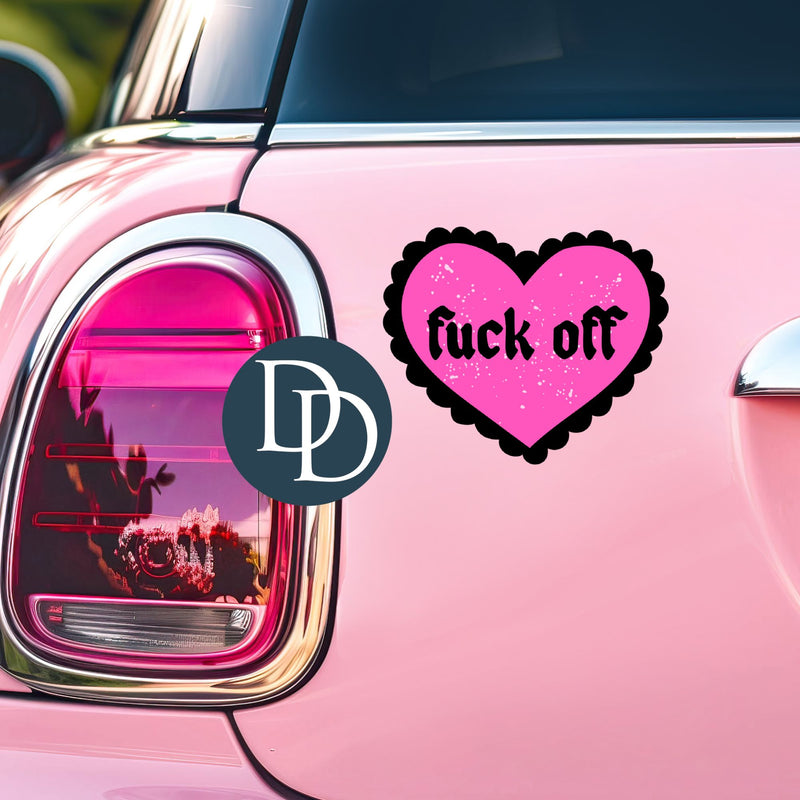 Fck Off Frilly Heart *UV DTF Decal*