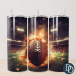 Flaming Football Tumbler Print *Sublimation Print Transfer*