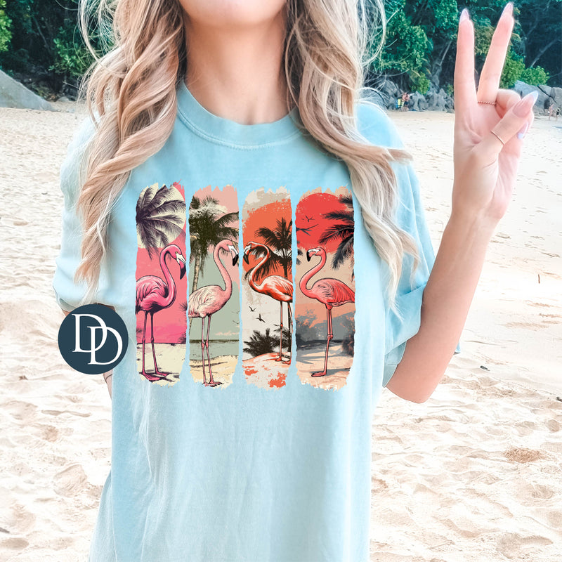 Flamingo Sunset Brush Strokes *DTF Transfer*