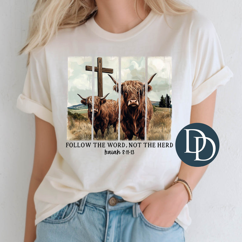 Follow The Word Highland Cow Panels *DTF Transfer*