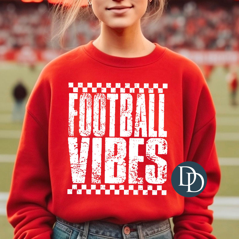 Football Vibes Distressed Checkered *DTF Transfer*