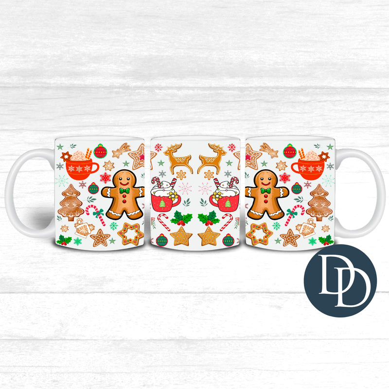 Gingerbread Cookies And Drinks *UV DTF Mug Wrap*