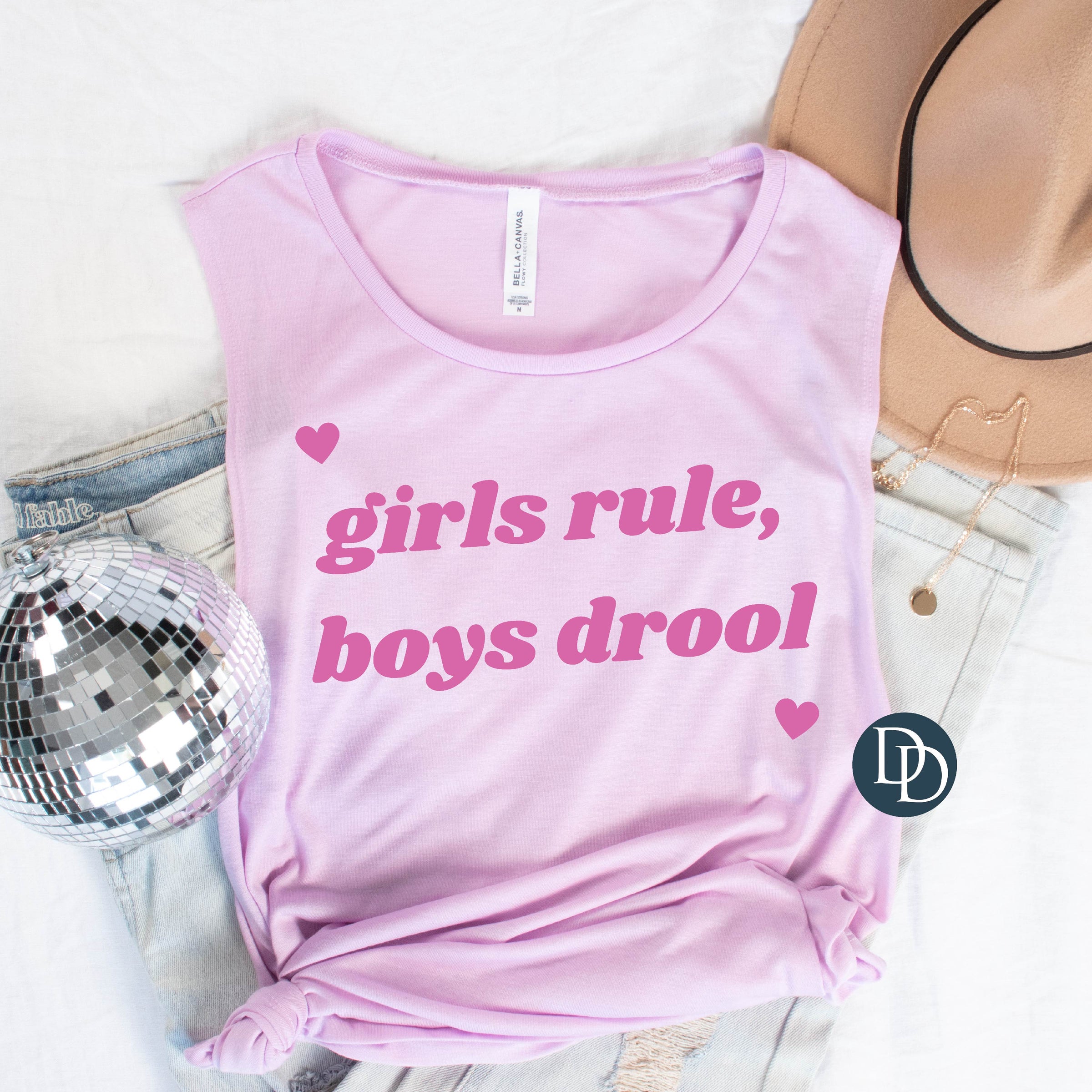 Girls Rule Boys Drool Hot Pink Ink Screen Print Transfer Dapper girls-rule-boys-drool-hot-pink-ink-screen-print-transfer-dapper