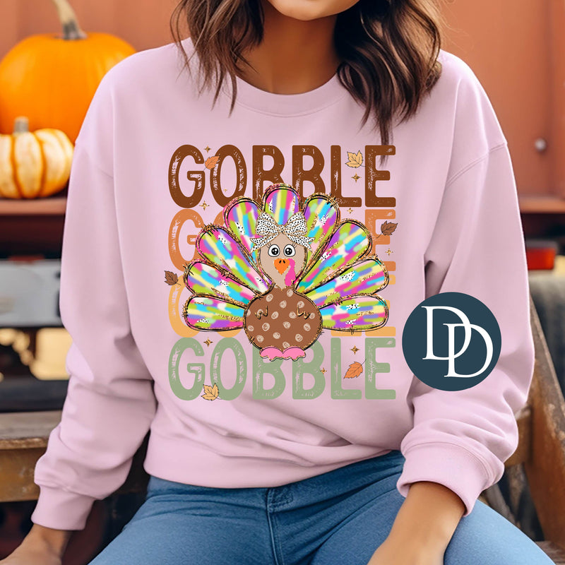 Gobble Colorful Turkey *DTF Transfer*