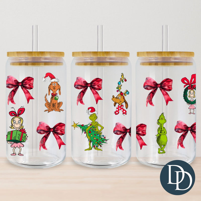 Green Guy And Friends Bows *UV DTF Cup Wrap*