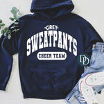 OVERSIZED Grey Sweatpants Cheer Team (White Ink) *Screen Print Transfer*