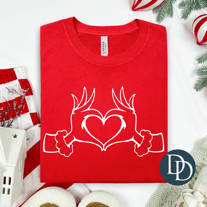 Grnch Heart Hands (White Ink) *Screen Print Transfer*