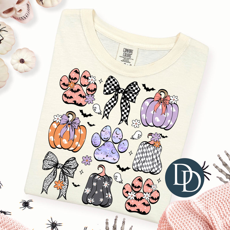 Halloween Paw And Pumpkin Coquettes *DTF Transfer*