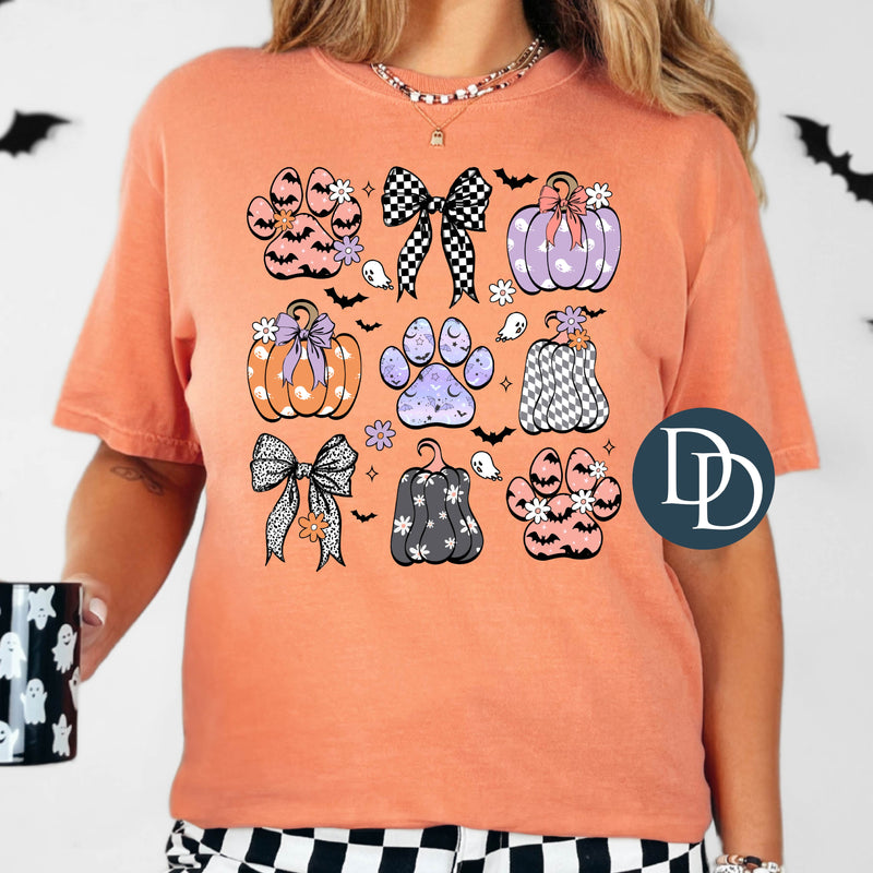 Halloween Paw And Pumpkin Coquettes *DTF Transfer*