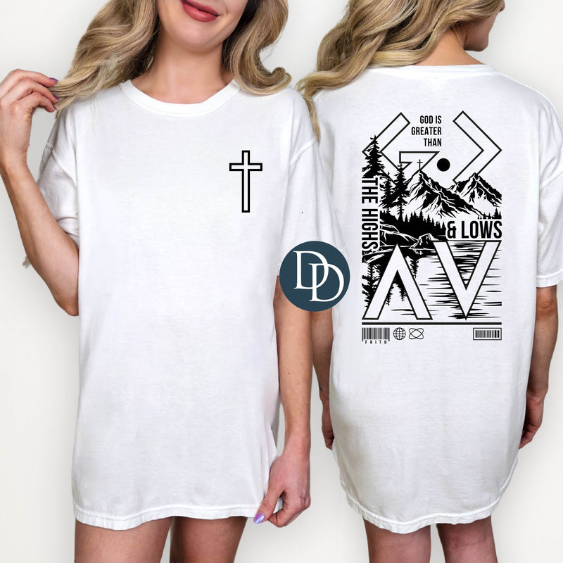 OVERSIZED Highs and Lows With Cross Pocket *DTF Transfer*