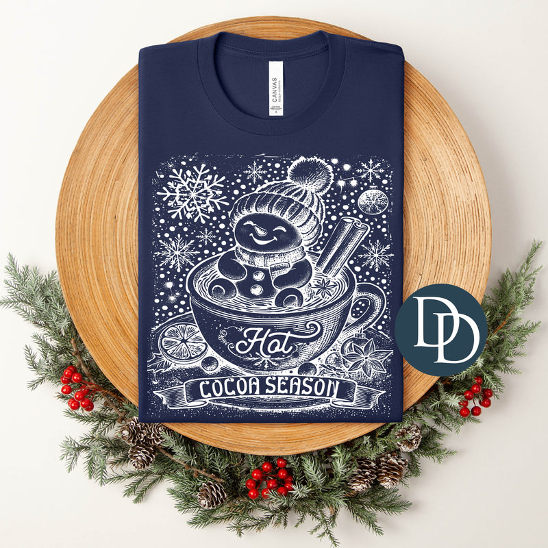 Hot Cocoa Season Snowman (White Ink) *Screen Print Transfer*