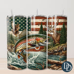 Hunting And Fishing Flag Tumbler Print *Sublimation Print Transfer*