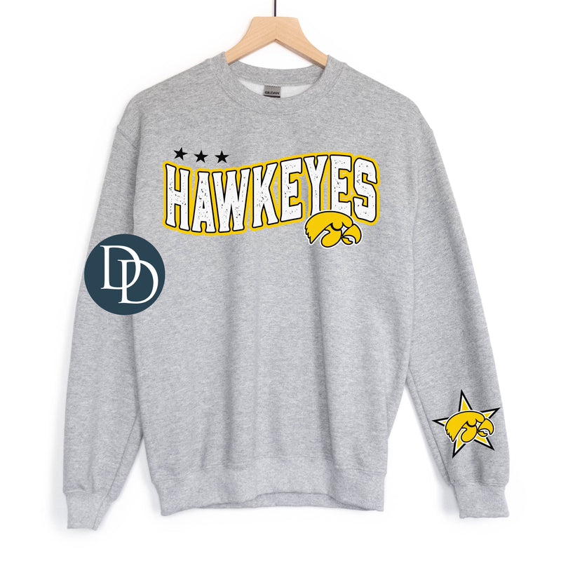 IA Hawk Wavy Stars With Sleeve Accent *DTF Transfer*