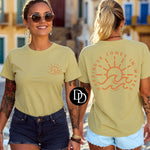 Happiness Comes In Waves With Sun Pocket (Bright Orange Ink) *Screen Print Transfer*