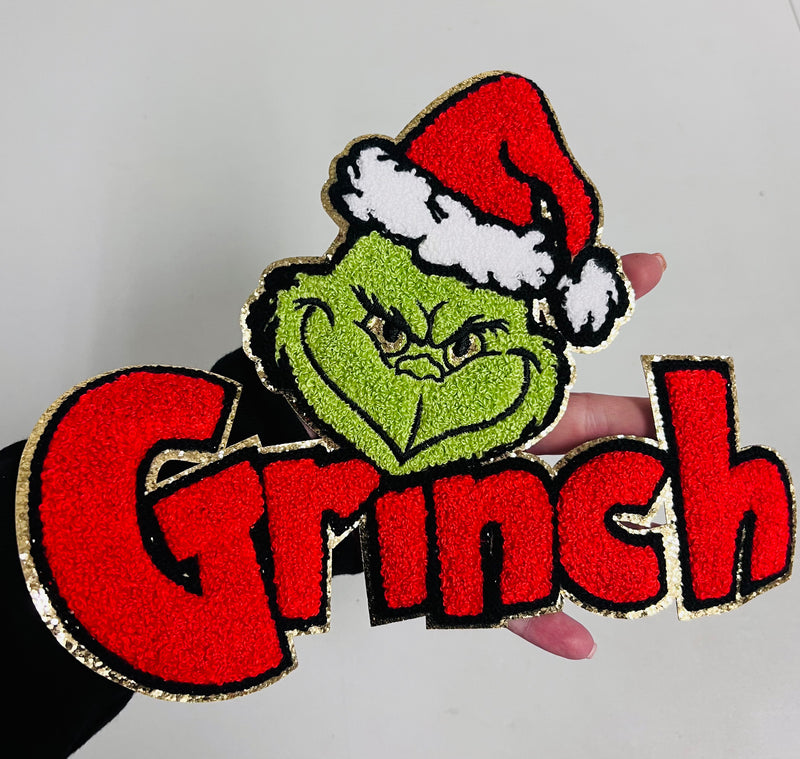 Big Green Guy Head *Chenille Patch*