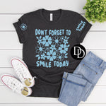 Smile Today With Sleeve Accents (Light Blue Ink) *Screen Print Transfer*