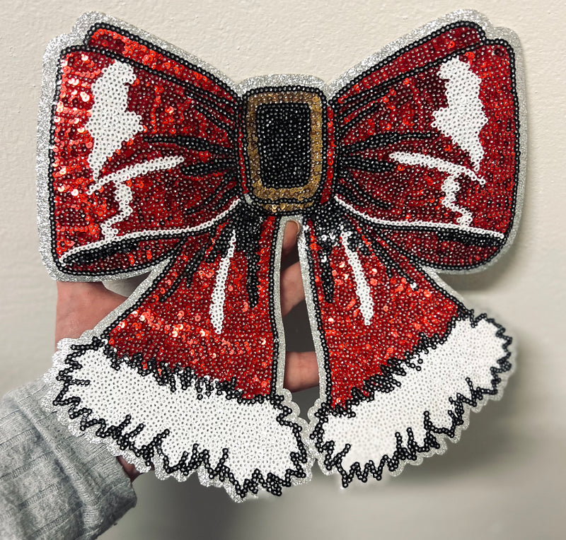 Christmas Bow *Sequin Patch*