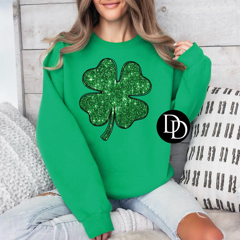 Faux Sequin Green Clover  *DTF Transfer*