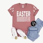 Easter Oversized With Bunny Accents (White Ink) *Screen Print Transfer*