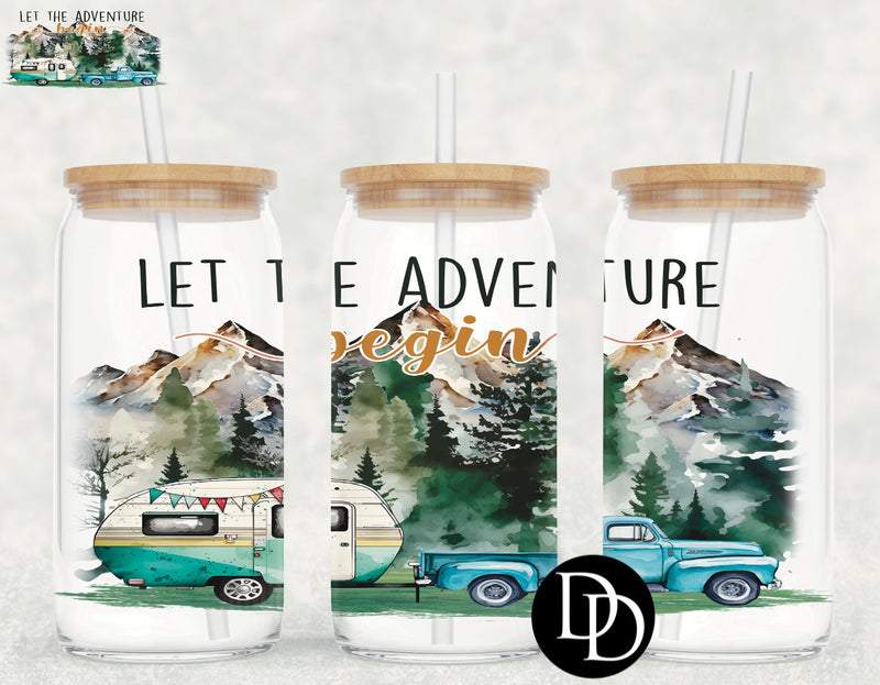 Let The Adventure Begin Mountains UV DTF Cup Wrap