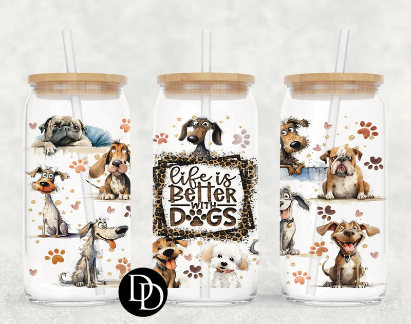 Paws Hearts & Dogs UV DTF Cup Wrap