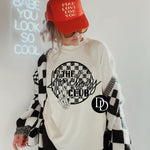 Checkered The Homebody Club Oversized (Black Ink) *Screen Print Transfer*