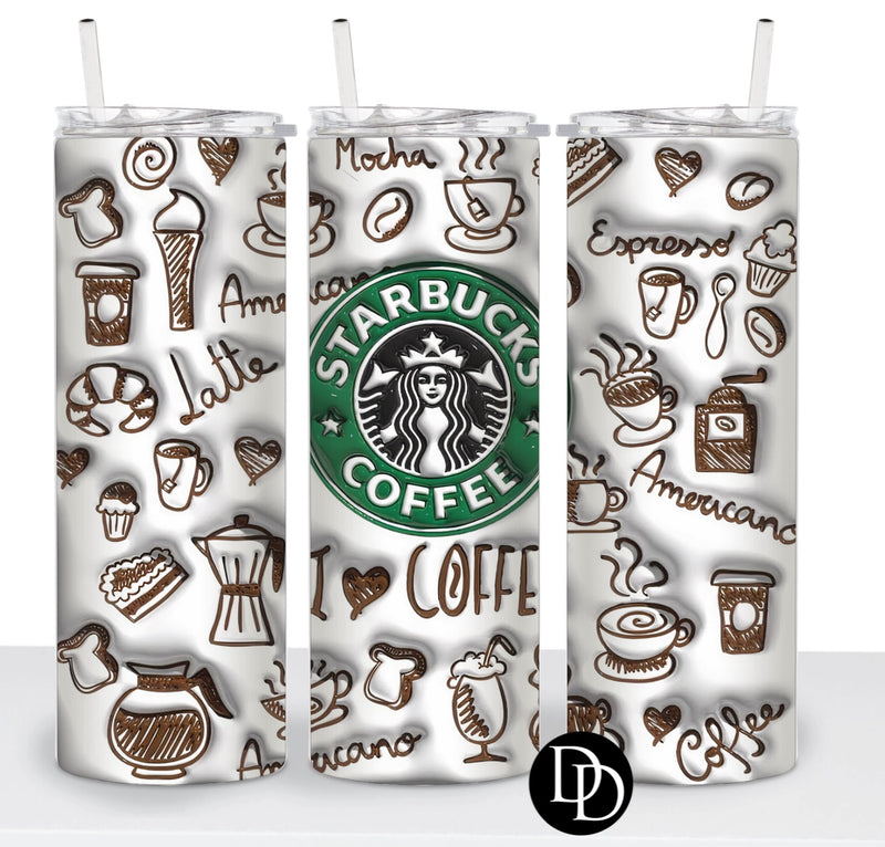 3D Starbs Coffee Collage  *Sublimation Print Transfer*