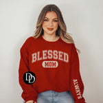 Oversized Blessed Mama With Sleeve Accent (Lt Tan Ink) *Screen Print Transfer*